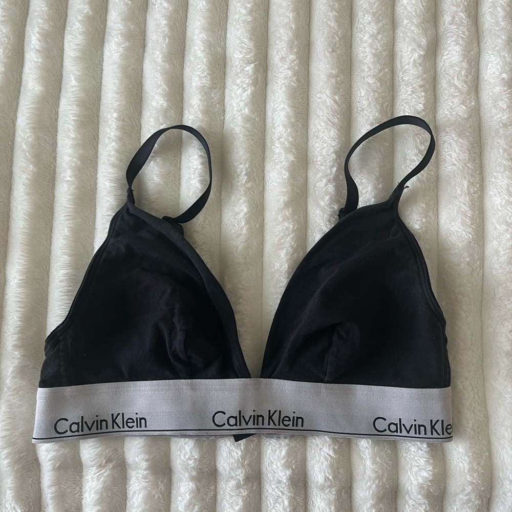 Calvin Klein Black and Gray Bra